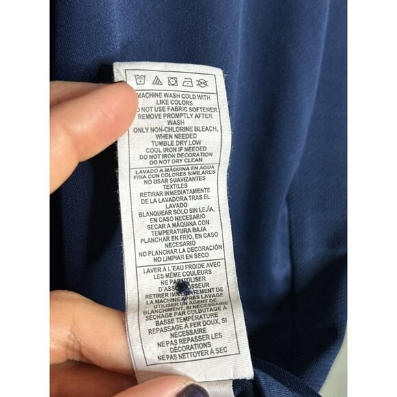 Rice University Adidas Men's Large Blue Collared Blue White Polo SS - Picture 8 of 9